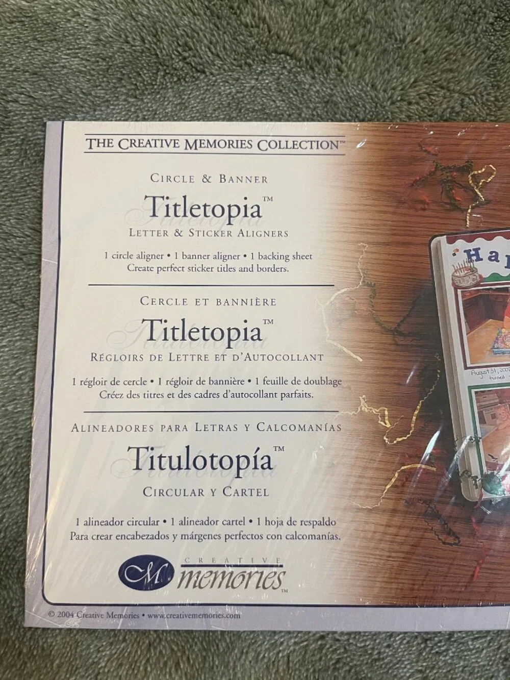 Creative Memories Titletopia Circle and Banner new sealed package aligners USA